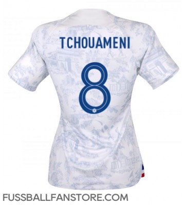 Frankreich Aurelien Tchouameni #8 Replik Auswärtstrikot Damen WM 2022 Kurzarm